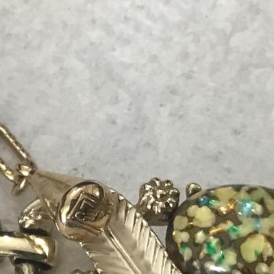 EMJ Makers Mark Vintage Linked Gold Tone Necklace
