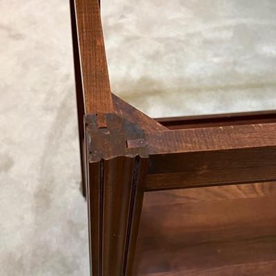 Solid Wood Mahogany Rolling Tea Cart