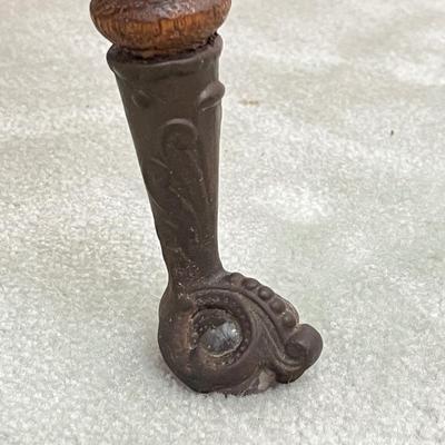Solid Wood Spindle Leg Table With Glass Ball Feet