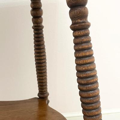 Solid Wood Spindle Leg Table With Glass Ball Feet