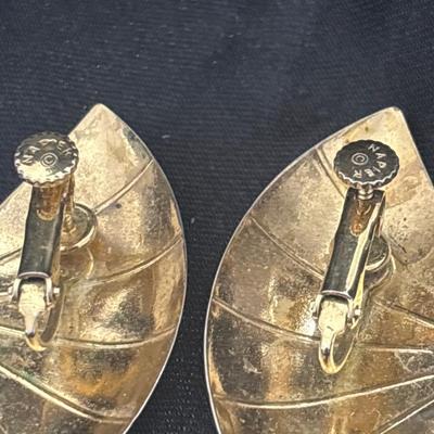 Napier gold tone clip on earrings