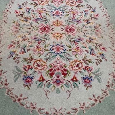 Tudor by Karastan 9 x 12 Wool Rug, Pink and Green