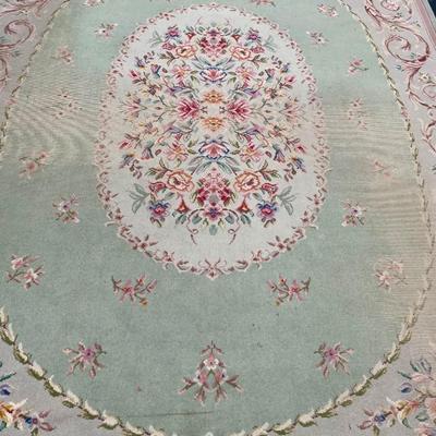 Tudor by Karastan 9 x 12 Wool Rug, Pink and Green