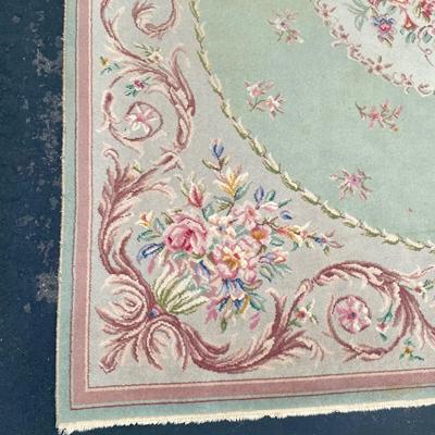 Tudor by Karastan 9 x 12 Wool Rug, Pink and Green