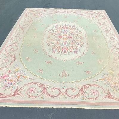 Tudor by Karastan 9 x 12 Wool Rug, Pink and Green