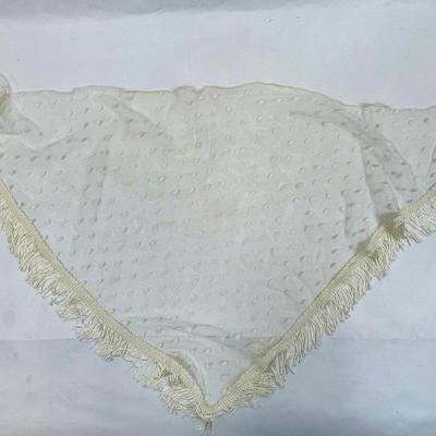 3 Vintage / Antique Scarves - Cowboy themed, "B" with Roses and Cream Colored Lacy Triangle