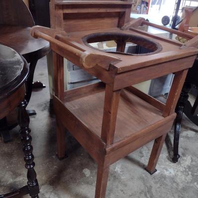 Tall, Wooden Wash Stand with Mirror