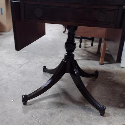 Wooden Double Drop Leaf Side/Accent Table with Drawer