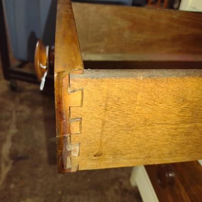 Vintage Art Deco Two Tone Vanity Table with Mirror