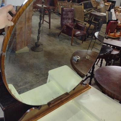 Vintage Art Deco Two Tone Vanity Table with Mirror