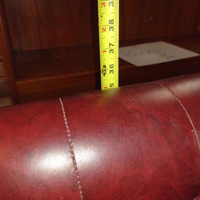 Vintage Wood Frame, Faux Leather Covered Chair
