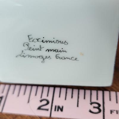 Eximious Peint Main Limoges France Giono Siamese Cat Trinket Box