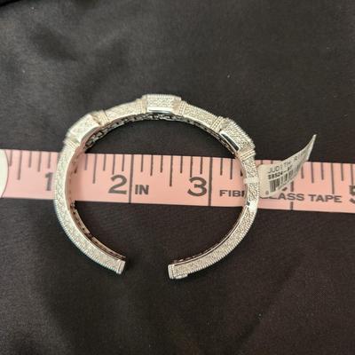 Judith Ripka Sterling Silver Blue Topaz Cuff Bracelet