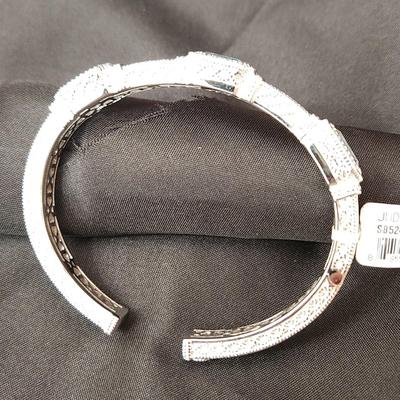 Judith Ripka Sterling Silver Blue Topaz Cuff Bracelet