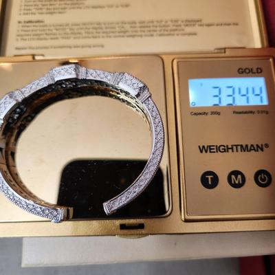 Judith Ripka Sterling Silver Blue Topaz Cuff Bracelet
