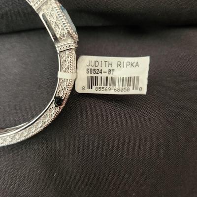Judith Ripka Sterling Silver Blue Topaz Cuff Bracelet