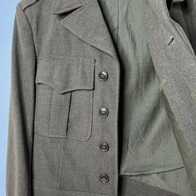 WWII Eisenhower Wool Jacket Size 38 Short and Cap