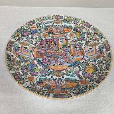 Large Chinese Porcelain Charger Marked
