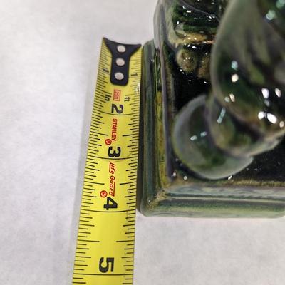 Chinese Porcelain Dark Green Foo Fu Guardian Dog Statues