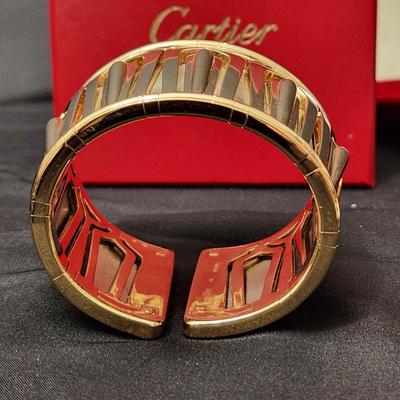 Cartier Wide 18 kt Gold Pharaon Cuff Bangle Bracelet