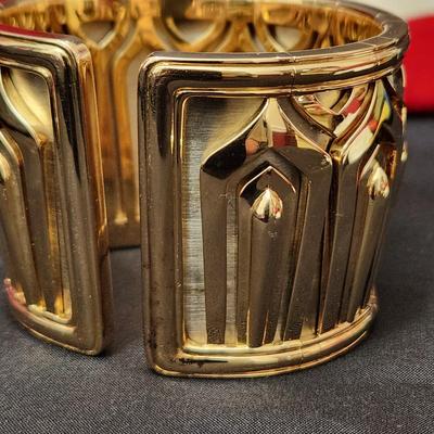 Cartier Wide 18 kt Gold Pharaon Cuff Bangle Bracelet