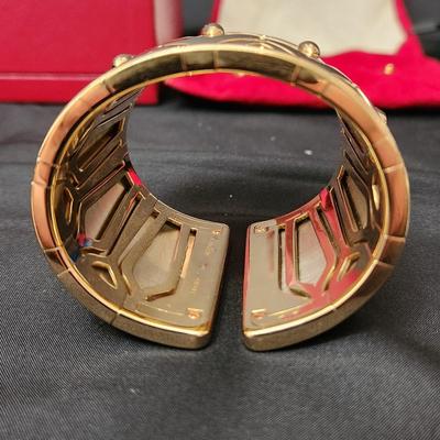 Cartier Wide 18 kt Gold Pharaon Cuff Bangle Bracelet