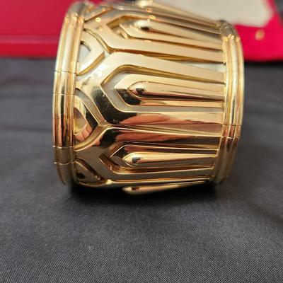 Cartier Wide 18 kt Gold Pharaon Cuff Bangle Bracelet