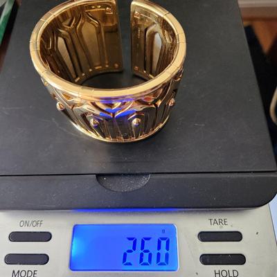 Cartier Wide 18 kt Gold Pharaon Cuff Bangle Bracelet