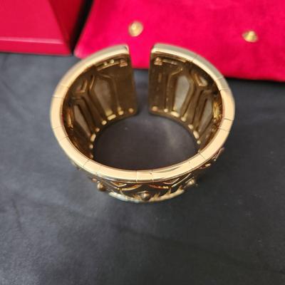 Cartier Wide 18 kt Gold Pharaon Cuff Bangle Bracelet