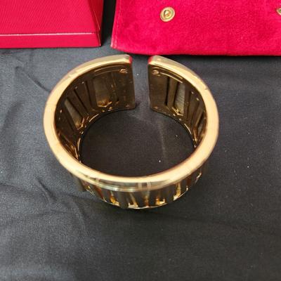 Cartier Wide 18 kt Gold Pharaon Cuff Bangle Bracelet