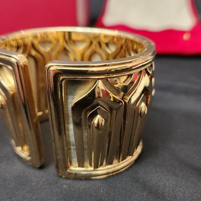 Cartier Wide 18 kt Gold Pharaon Cuff Bangle Bracelet