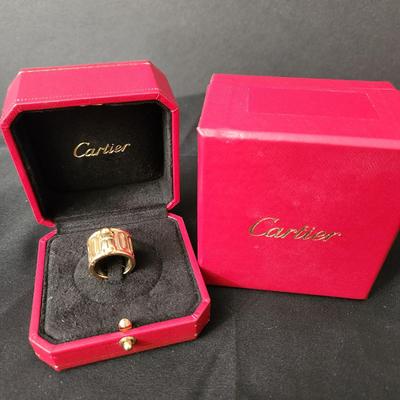 Cartier 18kt Gold Scarab Ring Size 5 1/2 50 16MM w box