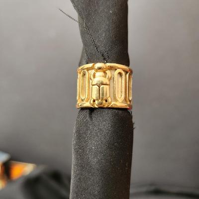 Cartier 18kt Gold Scarab Ring Size 5 1/2 50 16MM w box