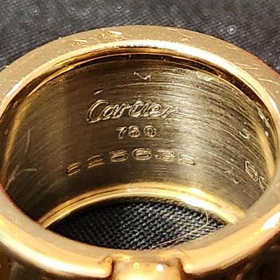 Cartier 18kt Gold Scarab Ring Size 5 1/2 50 16MM w box