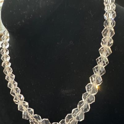 Vintage crystal gold filled clasp necklace