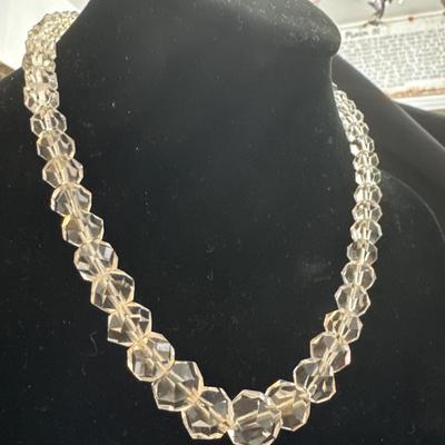 Vintage crystal gold filled clasp necklace