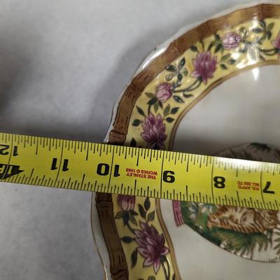 Accents Tiger Vase & Flower Design Bowl Wall Or Table Decor