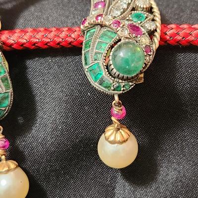 Vintage Estate Jewelry Multi-stone & Pearl Clip on Earrings