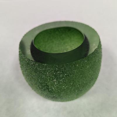 Murano Sommerso Green Glass Bowl Candle Holder