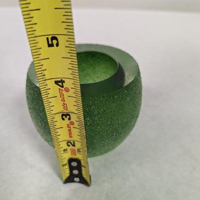 Murano Sommerso Green Glass Bowl Candle Holder