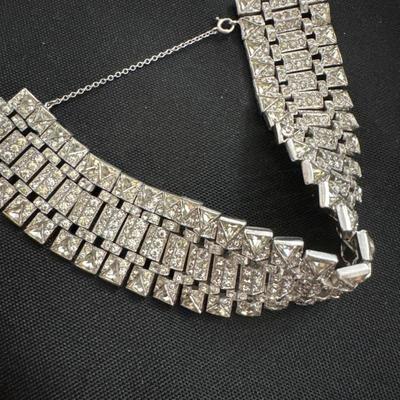 Mid century, beautiful rhinestone bracelet with sterling silver clasp