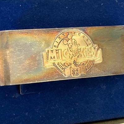 1987 Disney Silver Money Clip Mickey Mouse Sixty Years Commemorative
