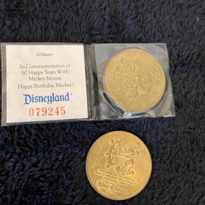Disneyland 60 Years 1928 - 1988 Mickey Mouse Numbered Commemorative Coins Rare