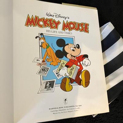 WALT DISNEY'S MICKEY MOUSE: HIS LIFE AND TIMES 1986 First Edition Book with Scarf