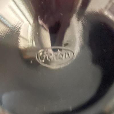 FENTON AMETHYST CARNIVAL GLASS PANELED COMPOTE/CANDY DISH