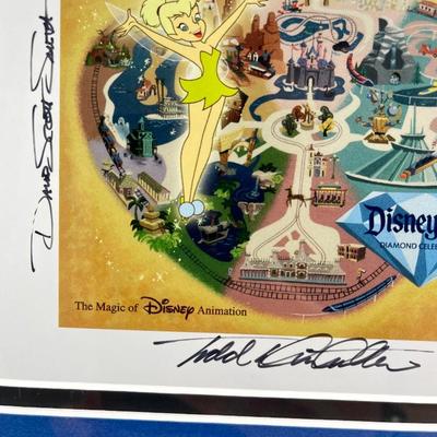 Rare Cel Art & Pin Disneyland Diamond Celebration Limited Edition Autographed Disney 60 Year Theme Park Anniversary