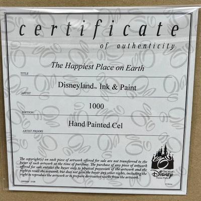 Rare Cel Art & Pin Disneyland Diamond Celebration Limited Edition Autographed Disney 60 Year Theme Park Anniversary