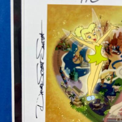 Rare Cel Art & Pin Disneyland Diamond Celebration Limited Edition Autographed Disney 60 Year Theme Park Anniversary
