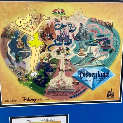 Rare Cel Art & Pin Disneyland Diamond Celebration Limited Edition Autographed Disney 60 Year Theme Park Anniversary