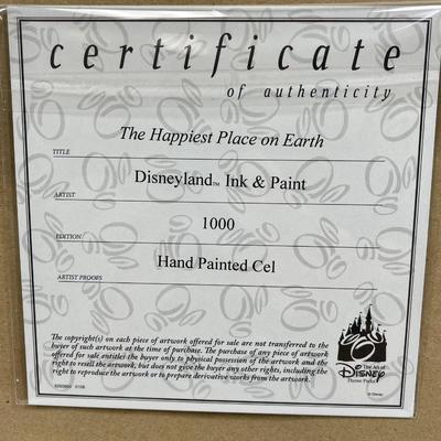 Rare Cel Art & Pin Disneyland Diamond Celebration Limited Edition Autographed Disney 60 Year Theme Park Anniversary